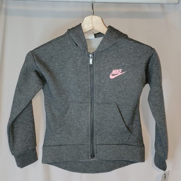 Nike Other - Nike Hoodie Girl's size 6 - Gray with pink - New with Tags